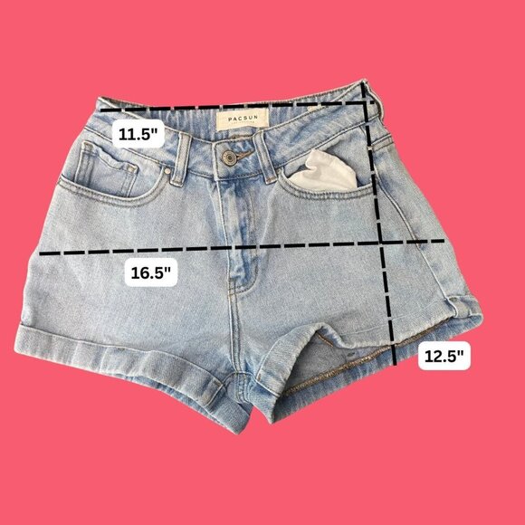 Pacsun High-Waisted Mom Shorts | Size 25 | Light Wash Denim - Picture 4 of 7